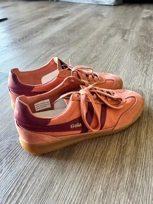 NEW Gola Harrier Trainer in Peach and Burgundy thumbnail 7