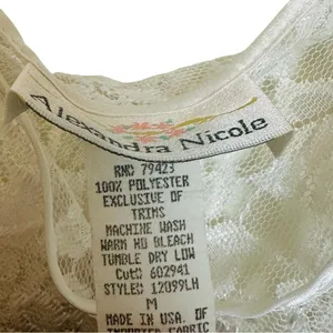 Vintage White Sheer Lace Mini Slip Dress 90s Romantic Cottage Fairycore thumbnail 3