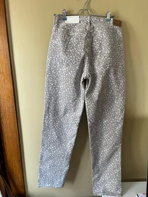 4 Long - American Eagle Outfitters Dusty Brown Floral Straight-Leg Jeans thumbnail 3