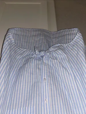 Blue & White Striped Tie-Front Button Shirt - Mi Ami - Francesca’s Size M thumbnail 3