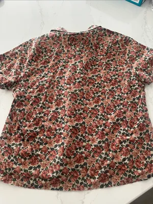 Abercrombie & Fitch Co. Vintage Linen and Cotton blend short sleeve floral shirt thumbnail 4