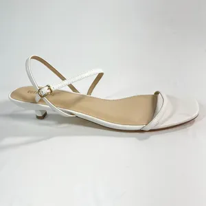 CUSHIONAIRE Soprano Kitten Heel Sandal Womens 11M White Strappy Square Toe Chic thumbnail 5