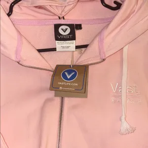 NWT Rose Quartz Pink Vast Life Climate Change Zip up fleece hoodie -water bottle thumbnail 10