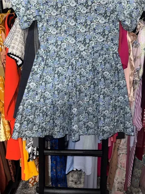 Hyacinth House Ellie Blue Multi Floral Zip Front Mini Dress Womens XS EUC thumbnail 5