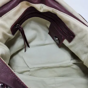 REVEL New York Studded Pebbled Leather Shoulder Bag Purse Brown Dark Red Y2K‎ thumbnail 7