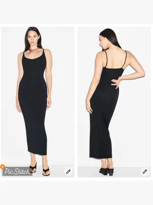 Skims Smooth Lounge Skimpy Scoop Neck Dress Obsidian thumbnail 2