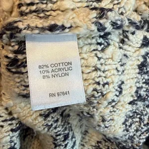 J Jill Chunky Knit Sweater Women's XL Cream‎ Navy Long Sleeve Stretch Soft Warm thumbnail 7