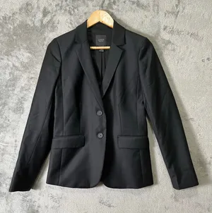 J.Crew Black Wool Blazer Tailored Career Quiet Luxury Minimalist Classic 2 Tall‎ thumbnail 1