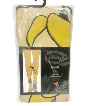Disney's ALICE IN WONDERLAND Nylon/Spandex‎ PANTYHOSE/TIGHTS S/M 90 to 120lb NEW thumbnail 1