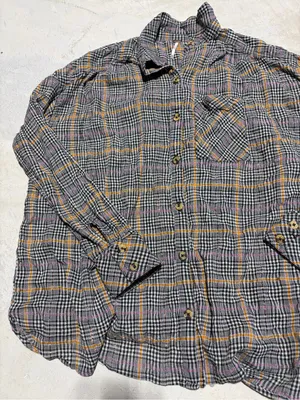 Free people Plaid Button-Up cotton Shirt medium thumbnail 2