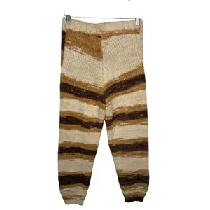 Moon River‎ Knit Jogger Pants Womens Small Brown Striped Tassel Drawstring Boho thumbnail 4