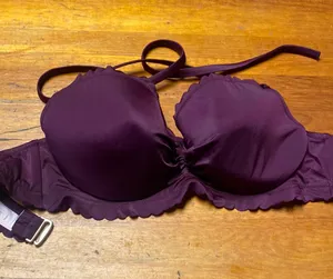 Victoria's Secret Rich Purple Underwire Bikini Fluted Top thumbnail 1