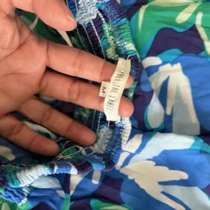 Abel the Label Blue Floral Maxi Dress Size Medium Halter Neck Open Back Tropical thumbnail 9