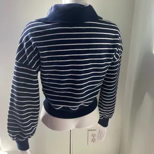 ABERCROMBIE Drama Collar V-Neck Striped Sweatshirt XS NEW Casualwear thumbnail 6