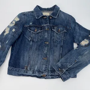 Denim & Supply Ralph Lauren Distressed Blue Denim Trucker Jacket Size Medium M thumbnail 9