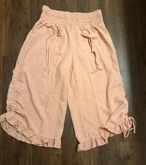 SHEIN Weeklong Plus Size Women's Drawstring Waist Pocket Tie Leg thumbnail 1
