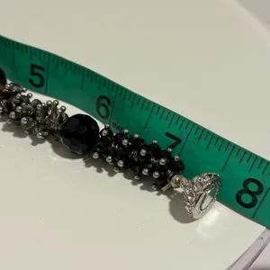 Black Crystal Beaded Magnetic Clasp Bracelet thumbnail 7