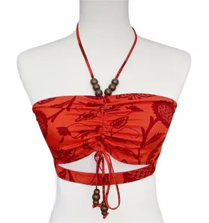 Anthropologie Floral Halter Cutout Crop Top NWT Medium thumbnail 1