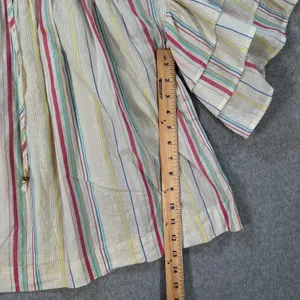 Peyton & Parker Tiered Ruffle Sleeve Babydoll Top Women's Large Stripe Metallic thumbnail 6