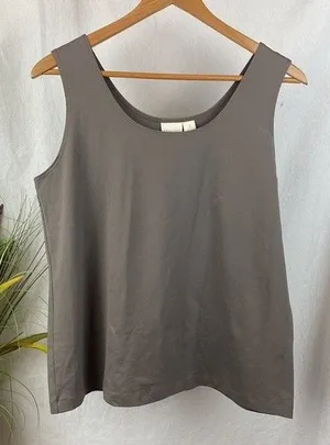Chico’s Taupe Microfiber Sleeveless Tank Top 3 XL thumbnail 1