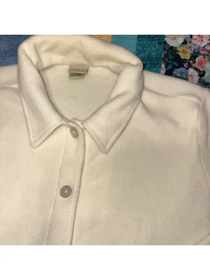 L.L. Bean $80 Woman’s L Regular Cream Fleece Button-Up Jacket Ultra Cozy thumbnail 2