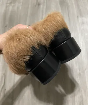 Black Fluffy Loafers. Size 5.5 thumbnail 3