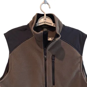 Eddie Bauer Womens Full Zip Fleece Vest‎ Brown Black Mock Neck Size M Outdoor thumbnail 2