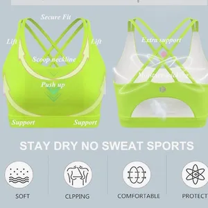 RUNNING GIRL Women's Strappy Sports Bra Sexy Cross Back Bra size xsmall thumbnail 6