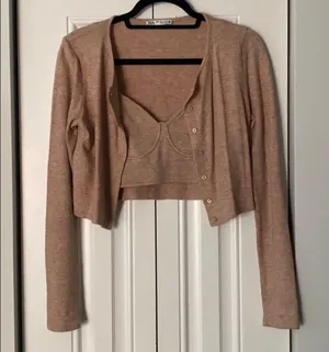 Zara two piece cropped sweater set thumbnail 3