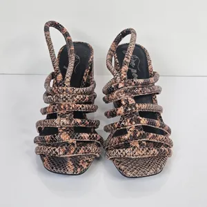 Free People‎ Colette Cinched Heel Python Snakeskin Size 36.5 Sandal thumbnail 4