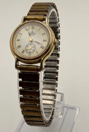 Vintage Lorus Quartz Gold Tone Ladies Watch Small Second Working New Battery thumbnail 1