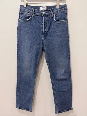 Agolde Size 29 Riley High Rise Straight Crop (Weightless Stretch) Medium Wash thumbnail 2