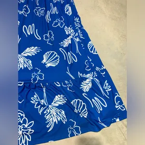 NWT Grace Karin Blue ocean Floral Halter Maxi Dress large thumbnail 5