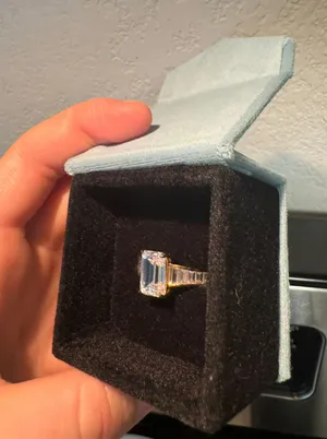 Etsy Vintage Cut Gold Moissanite Ring Size 9 thumbnail 5