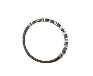 Marquise & Round Shapes Clear Glass Stones Sterling Silver Stackable Ring thumbnail 6
