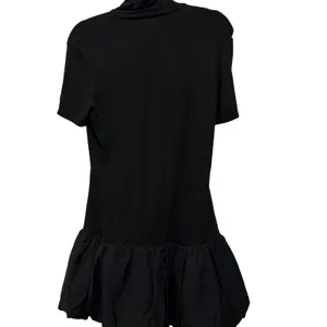 REFORMATION Dana Knit Funnel Neck Bubble Hem Mini Dress Black Balletcore XL thumbnail 6