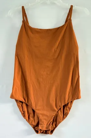 SKIMS‎ Fits Everybody Cami Bodysuit Burnt Orange Square Neck Size Medium thumbnail 1