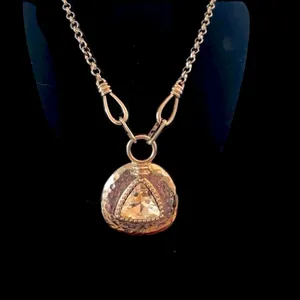 Vintage Silver Plated Pendant Necklace with Triangular Rhinestone thumbnail 2
