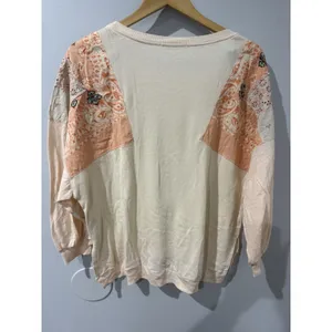 Free‎ People Feelin' It Oversized Tee Peach Alabaster Patchwork Small thumbnail 5