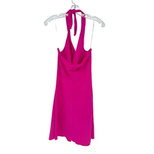 See You Monday Halter Mini Dress Women M Pink Barbiecore Y2K Minimalist Feminine thumbnail 5