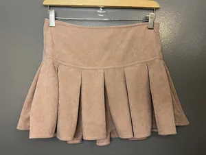 Windsor Skirt Womens Small Pink Blush Corduroy Pleated Mini Skater Stretch thumbnail 1