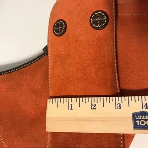 Lands End suede leather hobo shoulder bag orange thumbnail 11