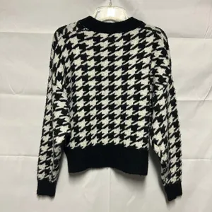 H&M Wool Blend Pullover Knit Chunky Black & White Sweater Size XS thumbnail 4