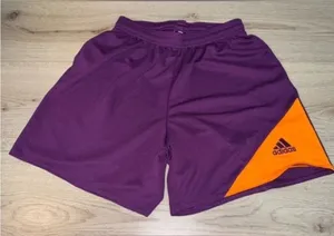 adidas Women’s Purple Athletic Shorts with Orange Accent thumbnail 1