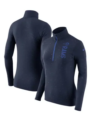 Nike Dri-Fit NFL NWT Los Angeles Rams Navy Heathered Quarter-Zip Pullover thumbnail 2
