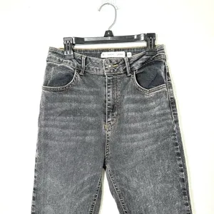 Subdued Size 28 Black Denim Jeans Mineral Wash Flare Raw Hem Casual‎ thumbnail 6