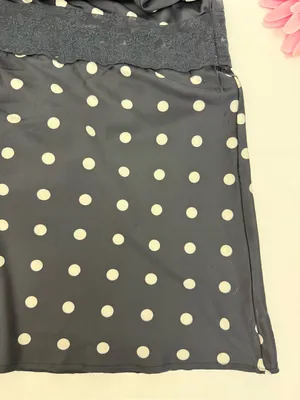 Vestique Mariselle Maxi Dress Polka Dot Lace Puff Sleeve Black White Satin thumbnail 11