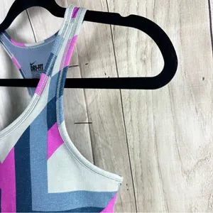 Nike Dri-fit Slim Fit Pink and Gray Chevron Racerback Tank Top thumbnail 5