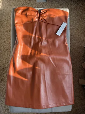 Kirious Strapless Faux Leather Dress thumbnail 1