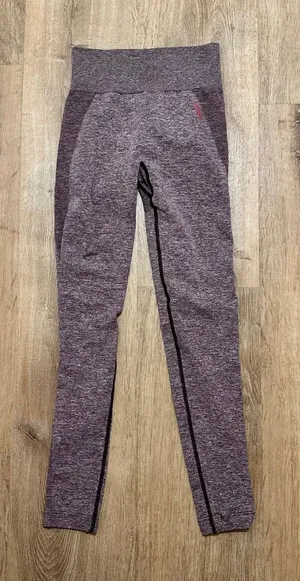 Gymshark | Maroon Grey Marl‎ Knit Flex High Waisted Seamless Leggings, Size S thumbnail 1